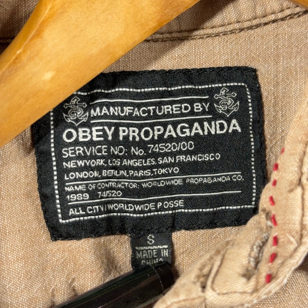 Obey Propaganda Shirt Mens Small Chambray Long Sleeve All City Worldwide Posse - Picture 3 of 7